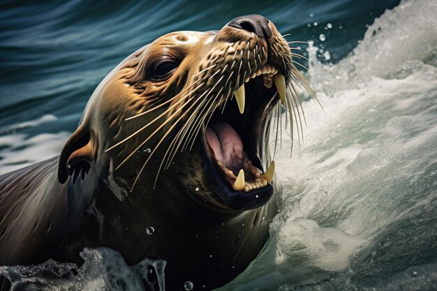 Foto la foca del leone marino da vicino