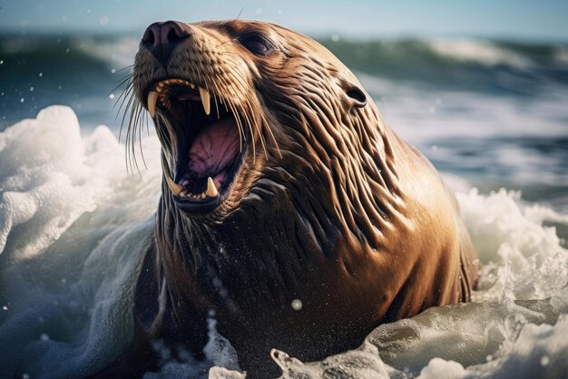 Photo sea lion seal close up