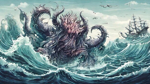 Photo sea monster background very creepy