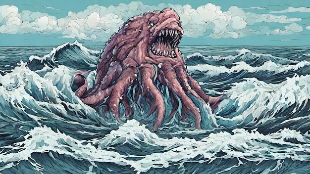 Photo sea monster background very creepy