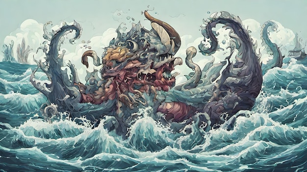 海の怪物の背景はとても恐ろしい
