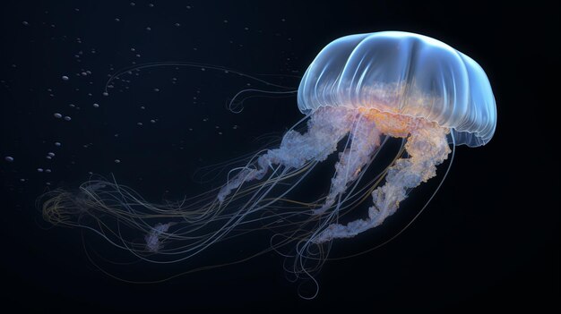 Sea Moon jellyfish Closeup of Beautiful Moon Jellyfish Aurelia aurita in aquarium