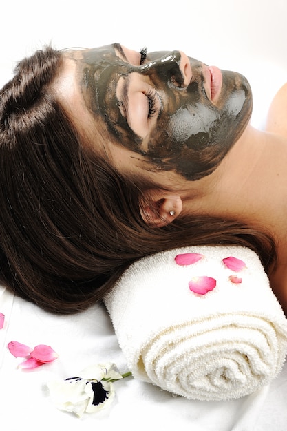 Sea Mud Mask on the woman's face