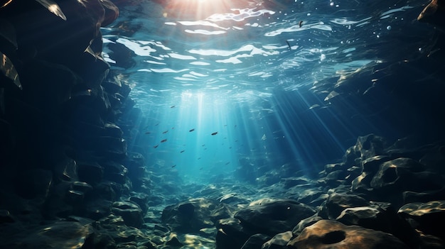 Sea or ocean underwater deep nature background