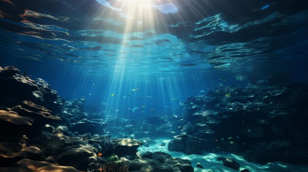 Sea or ocean underwater deep nature background