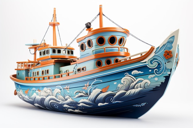 Sea Oyster fishing boat ai generated superior image