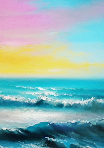 Sea Painting in Pastel Colors