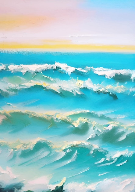 Sea Painting in Pastel Colors