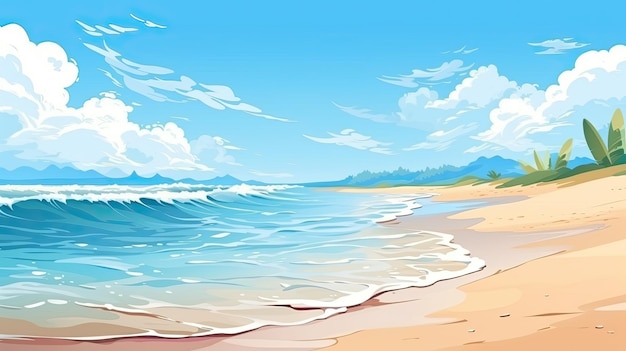 Photo sea panorama tropical beach vector background