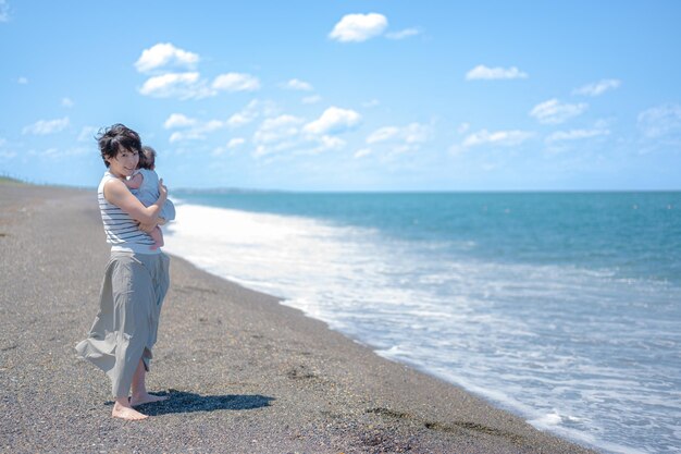 Sea and parent and child