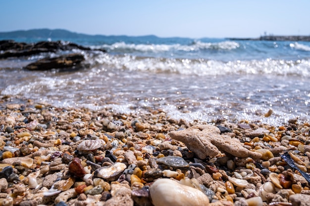 写真 ビーチで海の小石