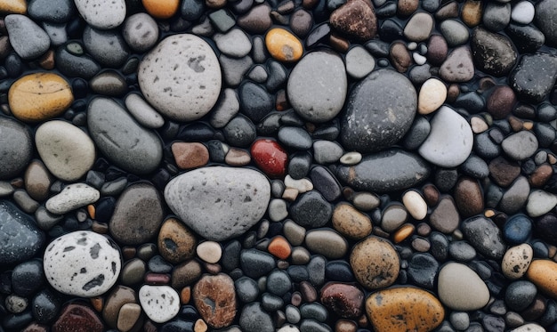 Sea of pebbles wallpaper Gray beach stones background For banner postcard book illustration