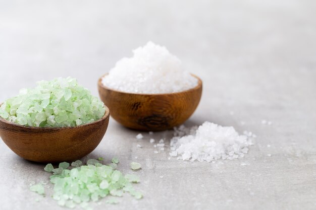 Sea salt in bowls