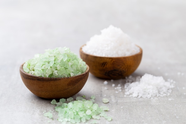 Sea salt in bowls