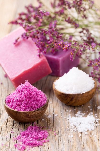 Sea salt in bowls