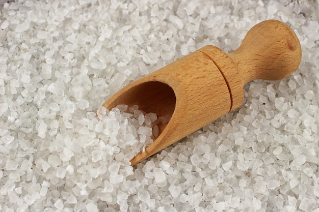 Sea salt in a shovel