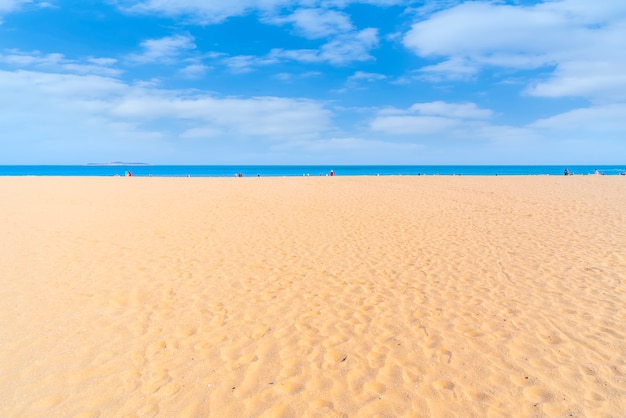 澄んだ空の下の海と砂