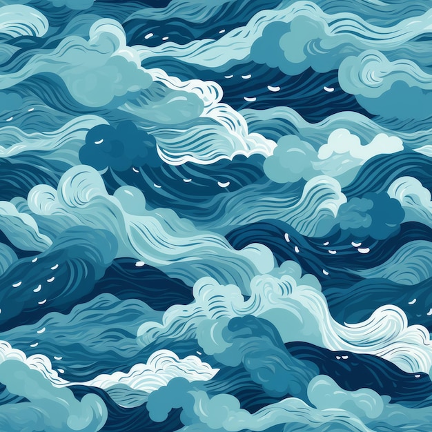 Sea seamless pattern Clean liquid pool Generate Ai