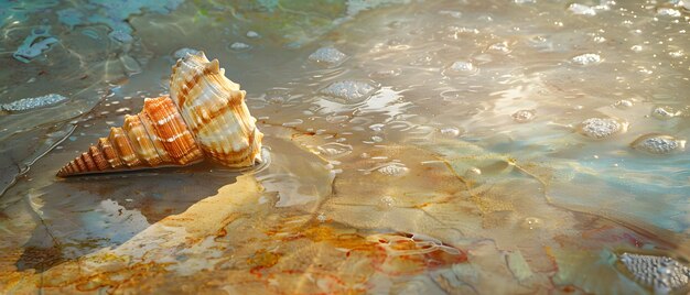 Photo sea shell hd wallpaper dvr in the style of golden light