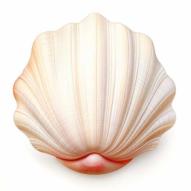 Sea shell isolated on white background Clipping path included for easy extraction