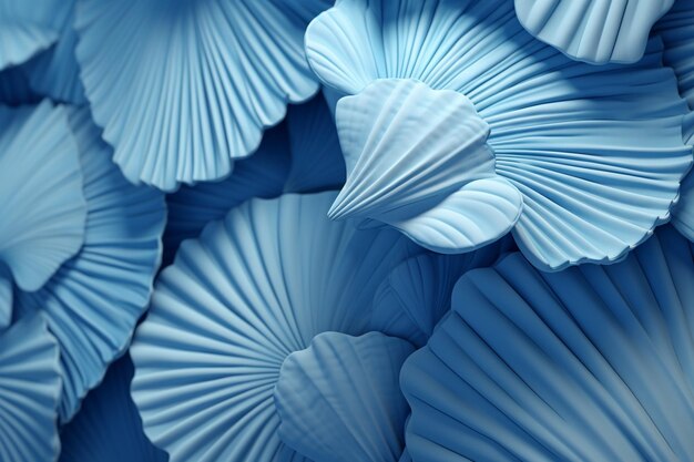 파란색 바다 쉘 패턴