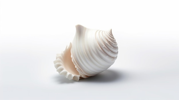 Sea shell on White Background Generative ai