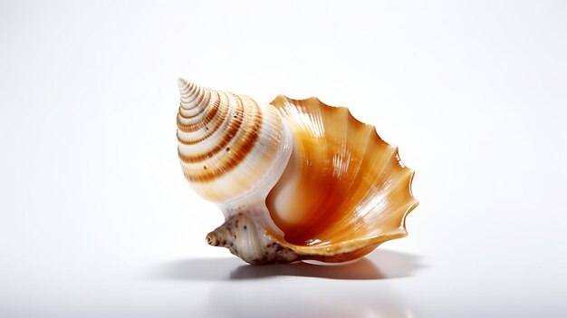 Sea shell on White Background Generative ai