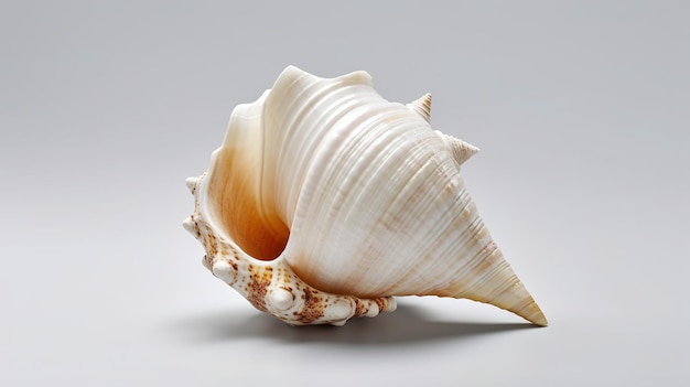 Sea shell on White Background Generative ai