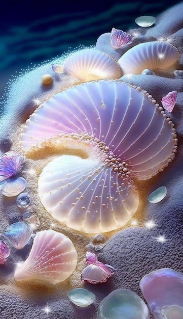 The sea shells are a beautiful pattern.