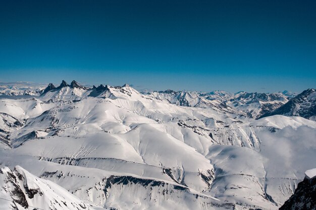 Sea of snow mountains