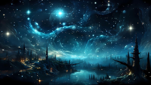 Sea of stars at night