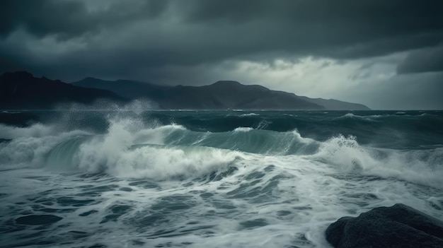 Sea during the storm