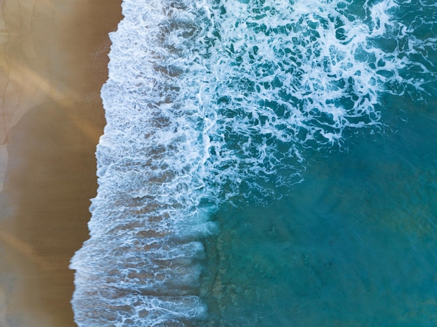 Sea surface aerial viewBird eye view photo of waves and water surface textureTurquoise sea background Beautiful nature Amazing view sea background