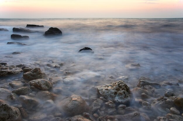 長時間露光での海の潮汐