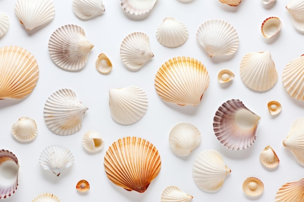 Sea Treasures White Background Shells for a Perfect Home Decoration