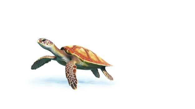 Photo a sea turtle isolated on a white background