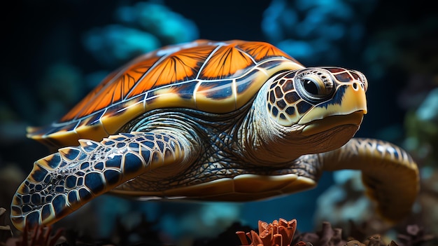 морская черепаха плавает в воде