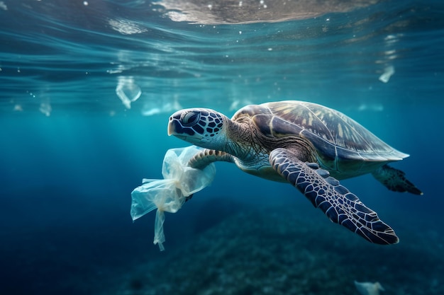 Sea turtles can eat plastic bags mistaking them for jellyfish