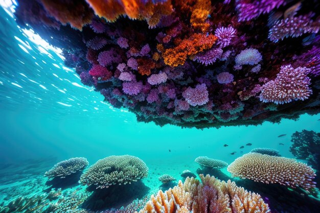 Sea Underwater Colorful Background generative AI