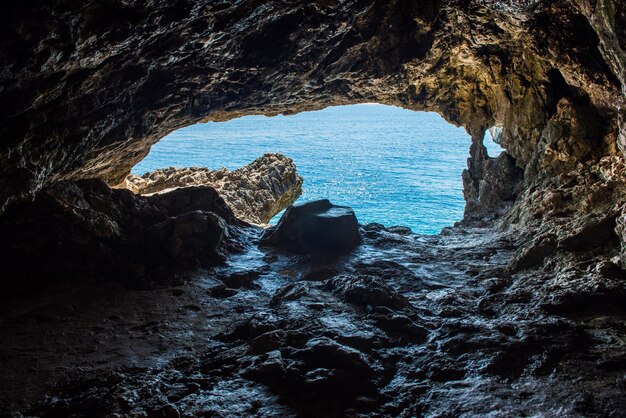 Sea view from a cave