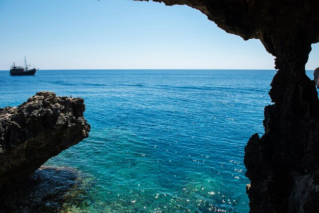 Sea view from a cave