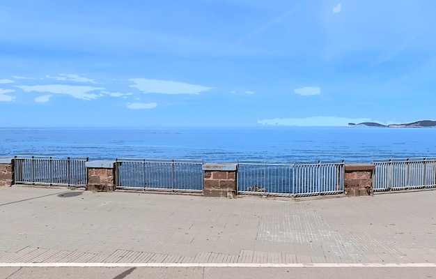 The sea view from the seafront of the hotel landscape with painting effect painting and texture