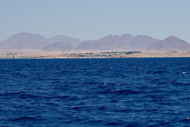 Sea view of the resort hotel on the beach