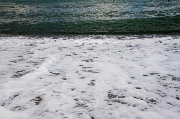 Sea views directly from the beach sea waves and sandy shore