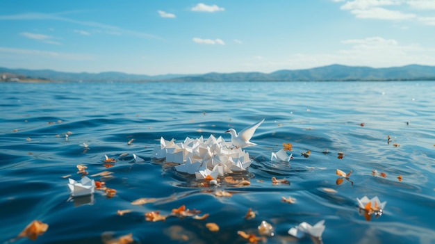 Морская вода и голубое небо фонгенеративный ИИ