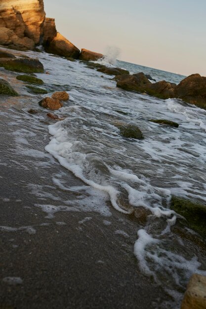 海海の水の端海の小さな波