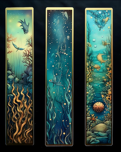 Under the Sea Watercolor Bookmarks by Danielle Mel