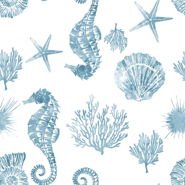 sea watercolor pattern