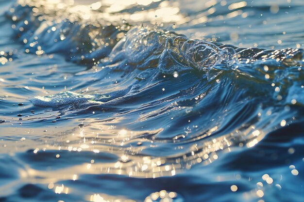 Photo sea wave closeup water surface with ripples and waves