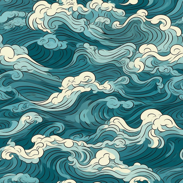 Sea wave pattern geometric shape background
